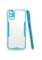 Mutcase - Oppo Uyumlu A52 - Kılıf Kenarı Renkli Arkası Şeffaf Parfe Kapak - Mavi