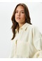 Koton Kadife Gömlek Fitilli Düğmeli Cep Detaylı Regular Fit Kırık Beyaz 4sak60048ew 4SAK60048EW001