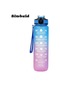 1 Adet 1000 Ml Büyük Kapasiteli Degrade Su Şişesi, Samanlı Su Şişesi 1 Litre Blue Purple 900-1000ml Blue Purple