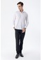 Beyaz Uzun Kollu Sert Yaka Cepsiz Pamuklu Basic Slim Fit Dar Kesim Gömlek 1004240059-beyaz