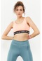 Tommy Life Mercan Yazı Şeritli Standart Kalıp U Yaka Kadın Spor Büstiyer - 97113 Mercan