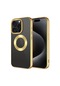 Mutcase - İphone Uyumlu İphone 15 Pro - Kılıf Tek Kamera Çerçeveli Tatlı Sert Omega Kapak - Gold