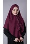 Bordo Pratik Hazır Geçmeli Tesettür Eşarp Pamuk Caz Kumaş Çift Katlı Çapraz Hijab 2304 16