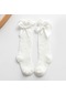 Beyaz Çocuk Kız Kraliyet Tarzı Yay Diz Yüksek Fishnet Çorap. Tüp Çorap Bebek Yürümeye Başlayan Ilmek. Çocuk Çorap Sox 0-6y Oymak