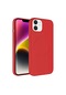 Mutcase - İphone Uyumlu İphone 12 - Kılıf Kablosuz Şarj Destekli Plas Silikon Kapak - Kırmızı