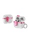 Airpods Uyumlu 3 İçin Güvenlik Kilidi İle Galvanik Şeffaf Kablosuz Kulaklık Kılıfı Pembe