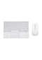 İpad Air 5. Nesil 10.9" Uyumlu Kablosuz Bluetooth Şarjlı Touchpad'li Klavye Mouse Seti - Beyaz