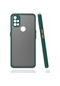 Mutcase - One Plus Uyumlu Nord N10 5g - Kılıf Arkası Buzlu Renkli Düğmeli Hux Kapak - Koyu Yeşil