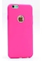 Noktaks - iPhone Uyumlu 6 Plus / 6s Plus - Kılıf Mat Renkli Esnek Premier Silikon Kapak - Pembe