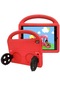 Noktaks - Apple Uyumlu Apple İpad 10.2 9.nesil - Kılıf Araba Tekerlekli Stand Olan Çocuklar İçin Silikon Eva Tablet Kılıfı - Kırmızı
