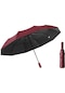 Hyt-açık Hava Otomatik Şemsiye Güneş Korumalı Ve Yağmur Korumalı Kalınlaştırılmış Katlanır Şemsiye-açık Kırmızı