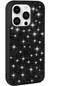 Mutcase - İphone Uyumlu İphone 14 Pro - Kılıf Parlak Taşlı Tasarımlı Silikon Pırlanta Kapak - Siyah