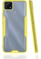 Ekılıf - Realme C25 Uyumlu Kılıf Kenarı Renkli Arkası Şeffaf Parfe Kapak - Sarı