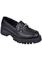 Pullman Hakiki Deri Tokalı Makosen Kadın Ayakkabı Bl-2854 Siyah-siyah