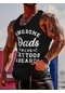 Snapbuy Retro Araba Desenli 3d Baskılı Yazlık Rahat Tank Top - Büyük Boy Spor Yelekerkek Turuncu
