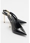 Labin Siyah Rugan Tokalı Kadın Yüksek Topuklu Ayakkabı