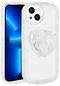 iPhone Uyumlu 13 Kılıf Kamera Korumalı Pop Soketli Renkli Lopard Ofro Kapak - Beyaz