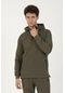 Maraton Sportswear Comfort Erkek Kapşonlu Uzun Kol Basic Açık Haki Sweatshirt 21339-açık Haki
