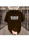 New York X Baskılı Siyah Tshirt Kahverengi