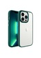 Kilifone - İphone Uyumlu İphone 14 Pro Max - Kılıf Renkli Koruyucu Sert Krom Kapak - Koyu Yeşil