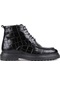 Shoetyle - Siyah Croco Deri Fermuarlı Erkek Bot 250-604-874 Siyah