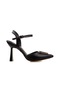 M2s Siyah Sivri Burun Kadın Bilekten Bağlı Klasik Ayakkabı Siyah