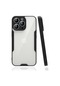 Kilifone - İphone Uyumlu İphone 14 Pro Max - Kılıf Kenarı Renkli Arkası Şeffaf Parfe Kapak - Siyah