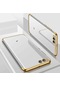 Kilifone - Xiaomi Uyumlu Mi 6 - Kılıf Dört Köşesi Renkli Arkası Şefaf Lazer Silikon Kapak - Gold