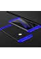 Kilifone - Huawei Uyumlu P9 Lite 2017 - Kılıf 3 Parçalı Parmak İzi Yapmayan Sert Ays Kapak - Siyah-mavi