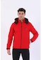 Maraton Sportswear Regular Erkek Kapşonlu Uzun Kol Outdoor Kırmızı Ceket 20384 Kırmızı