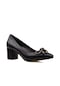 M2s Siyah Fiyonklu Kalın Topuk Klasik Ayakkabı Siyah