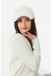 Fulla Moda Tüylü Arkası Ayarlanabilir Kep Şapka Beyaz 24KAKS3538199069Beyaz