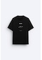 The Champ Clothing İmza Baskılı Oversize Siyah Erkek T-shirt Siyah
