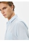 Koton Kısa Kollu Gömlek Slim Fit Klasik Yaka Düğmeli Cep Detaylı Açık İndigo 4sam60033hw