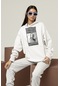 Şarkıcı Taylor Swift Baskılı Unisex Hoodie, Oversize Reputation S Beyaz