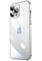 iPhone Uyumlu 13 Pro Kılıf Sert Pc Renkli Çerçeveli Lopard Riksos Kapak - Gümüş