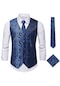 Ikkb Sonbahar Giyim Yeni Moda Erkek İşlemeli Yelek Mavi