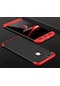 Mutcase - Xiaomi Uyumlu Mi 5x / Mi A1 - Kılıf 3 Parçalı Parmak İzi Yapmayan Sert Ays Kapak - Siyah-kırmızı