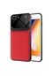 Tecno - İphone Uyumlu İphone 7 Plus - Kılıf Deri Görünümlü Parlak Mika Tasarımlı Emiks Kapak - Kırmızı