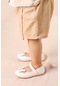 Kiko Kids Taşlı Cırtlı Kız Çocuk Fiyonklu Babet Ayakkabı Ege 204 Cilt Sedef