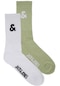 Jack & Jones Erkek Çorap 12234488 Yeşil-beyaz