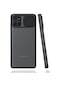 Kilifone - Samsung Uyumlu Galaxy A81 Note 10 Lite - Kılıf Slayt Sürgülü Arkası Buzlu Lensi Kapak - Siyah