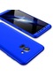 Kilifone - Samsung Uyumlu Galaxy A8 2018 - Kılıf 3 Parçalı Parmak İzi Yapmayan Sert Ays Kapak - Mavi