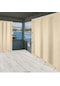 Gencer Home Balkon Perdesi Bağcıklı Ölçü Seçenekli Düz Krem Krem