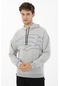 Maraton Sportswear Comfort Erkek Kapşonlu Uzun Kol Basic Gri Sweatshirt 21010-gri