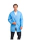 Doktor Öğretmen Erkek Önlük Ara Boy Ceket Yaka - 31 Açık Mavi-6531-31 A.mavi