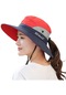 Kadın Renk Bloklu Şapka Kırmızı