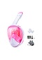 Ayrılabilir Kamera Yatağı İle Tam Yüz Şnorkel Maske, Dalış Yüzme Yetişkin White Pink L/xl Pembe