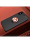 Kilifone - İphone Uyumlu İphone X - Kılıf Yüzüklü Auto Focus Ravel Karbon Silikon Kapak - Siyah-rose Gold