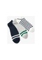 Koton Çizgili 3'lü Patik Çorap Seti Çok Renkli Orta İndigo 4wam80173aa 4WAM80173AA740